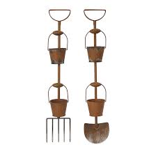 Set Of 2 Rustic Tool Planters Coopers