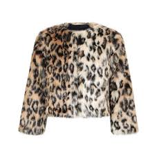 Kids Leopard Print Faux Fur Jacket