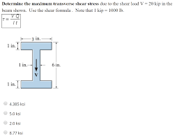 maximum transverse shear stress due