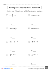 Multi Step Equations Worksheets