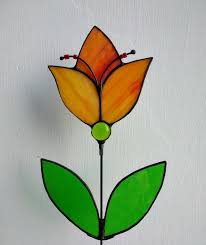 Tulip Stained Glass Flowers On Stem