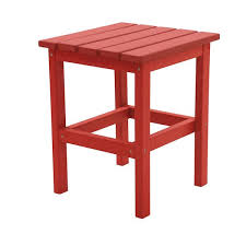 Outdoor Durogreen Recycled Plastic Adirondack Side Table Bright Red