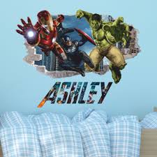 Personalized Avengers Smashed Wall 3d