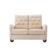46 46 In Beige 2 Seater Loveseat With