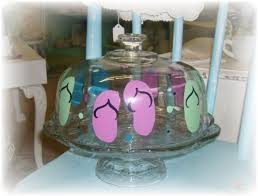 Hand Painted Flip Flop Domed Glass Cake
