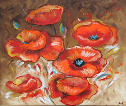 Flower Painting Lovely Poppies 23 X