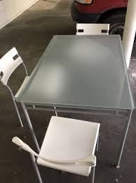 Ikea Laver Dining Set Frosted Glass