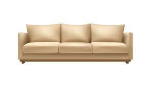 Modern Beige Sofa Realistic Icon On