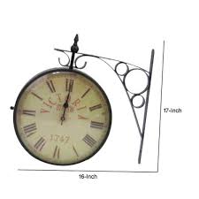 Benjara Vintage Styled Railway Clock