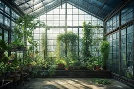 A Greenhouse With Plants Growing On The