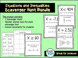 Equations And Inequalities Scavenger