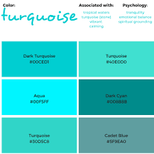 Diffe Shades Of Turquoise Color