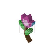Big Flower With Leaf Isometric Right