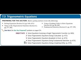 Section 7 3 Trigonometric Equations