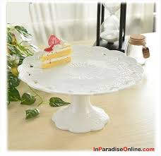 10 Vintage White Milk Glass Cake Stand