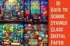 Stained Glass Back To School Background