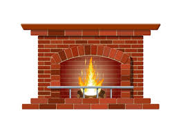 Classic Fireplace Made Of Red Bricks