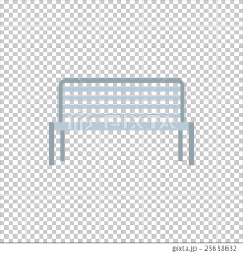 Outdoor Metal Bench Icon Flat Styleのイ