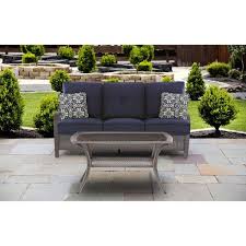 Hanover Orleans 2 Piece Patio Set Navy Blue Withgrey Weave