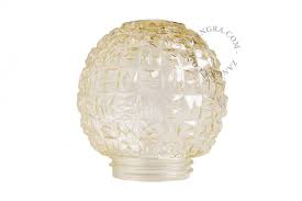 Smoked Glass Globe With Embossing Zangra