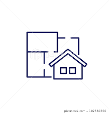 Home Plan Room Layout Line Icon
