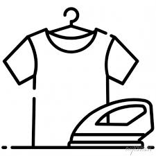 Iron Showing Dry Cleaning Concept Icon