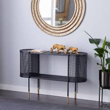 Zimlay Black Contemporary Metal Console Table 43309
