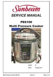 sunbeam pe6100 service manual pdf