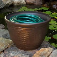 Resin Water Hose Storage Pot In Bronze