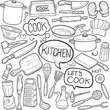 Kitchen Tools Doodle Icon Hand Draw