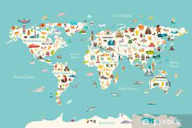 Sticker World Map Vector Ilration