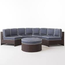 Faux Rattan Patio Sectional Seating Set
