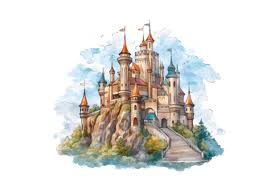 Watercolor Castle Clipart Graphic By