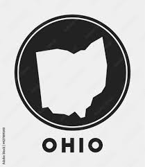 Ohio Icon Round Logo With Us State Map