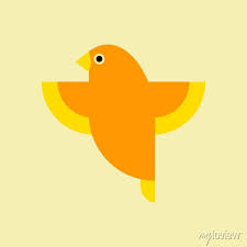 Flying Canary Flat Design Vector