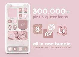 App Icons Pink Glitter Cute Aesthetic
