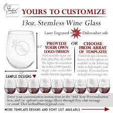 Custom Stemless Wine Glass Personalized