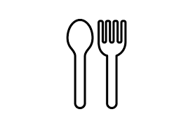 Spoon And Fork Icon Thin Line Style