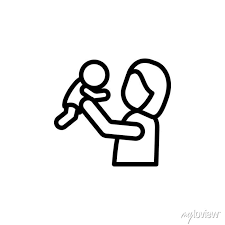 Mother Baby Icon Simple Line Outline