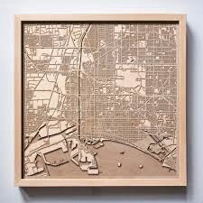 Long Beach Wooden Map Laser Cut Wood