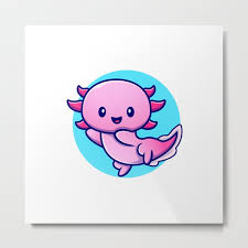Cute Axolotl Cartoon Icon Ilration