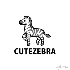 Cute Zebra Cartoon Logo Vector Icon