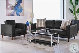 Hanson Fiero Charcoal Leather Sofa