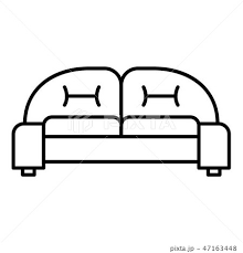 Arm Sofa Icon Outline Styleのイラスト素材