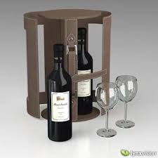Wine Set With Case And Glasses 3d
