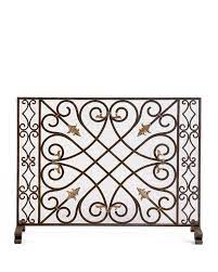 Gold Tole Accent Scroll Gate Fireplace