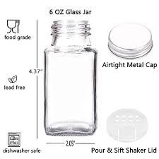 Swommoly 30 Glass Spice Jars 6 Oz Empty