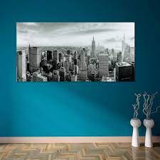 Empire Art Direct My New York Frameless Free Floating Tempered Glass Panel Graphic Wall Art 72 X 36 Ready To Hang