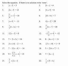 Absolute Value Equations Math Practice
