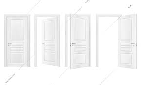 Isolated Wooden Doors Realistic Icon
